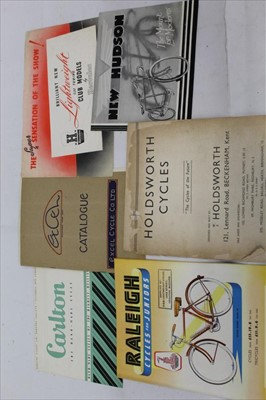 Lot 1620 - Raleigh 'Cycles for Juniors' brochure together with other bicycle brochure to include New Hudson, Hercules, Excel Cycle Co Ltd, Carlton, and Holdsworth Cycles (6)