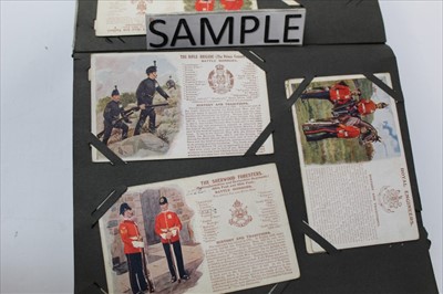 Lot 1184 - A collection of military postcards in album including Gale and Polden, etc.
