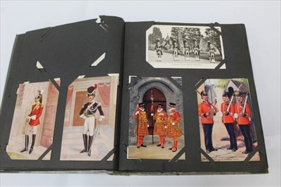 Lot 1184 - A collection of military postcards in album including Gale and Polden, etc.