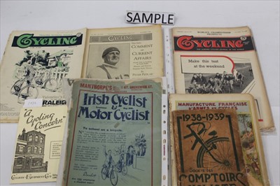 Lot 59 - Collection of Pre War and later French cycling magazines and other English examples