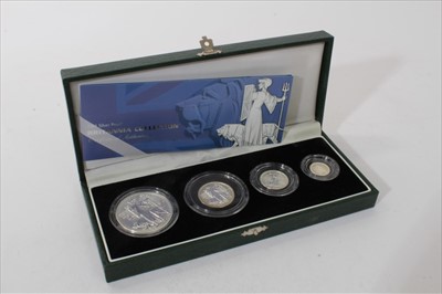 Lot 435 - G.B. The Royal Mint silver proof Britannia Four Coin Collection 2001