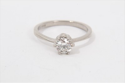 Lot 203 - Platinum diamond single stone ring