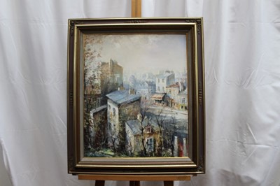 Lot 6 - Lucien Delarue - oil on canvas Street scene