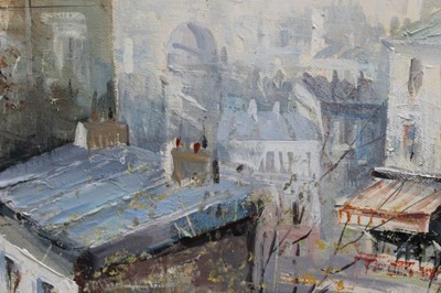Lot 184 - Lucien Delarue - oil on canvas Street scene