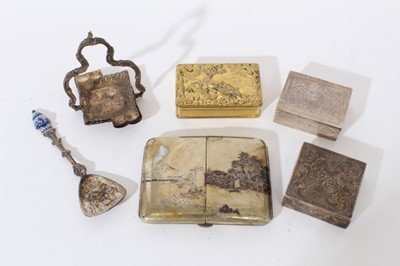 Lot 263 - selection of foreign silver including Japanese mixed metal cigarette case and other items.