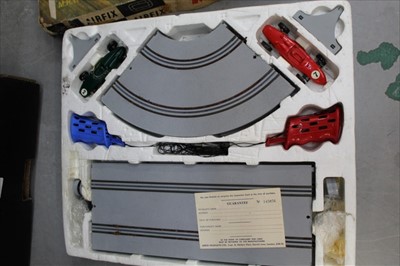 Lot 1388 - Scalextric set 80 model G.P.3, Playcraft Champion Motor Racing, Airfix Motor Ace, sall boxed plus selection of unboxed cars, controllers and accessories (qty)