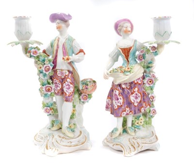 Lot 83 - Pair of Derby candlestick figures circa 1770
