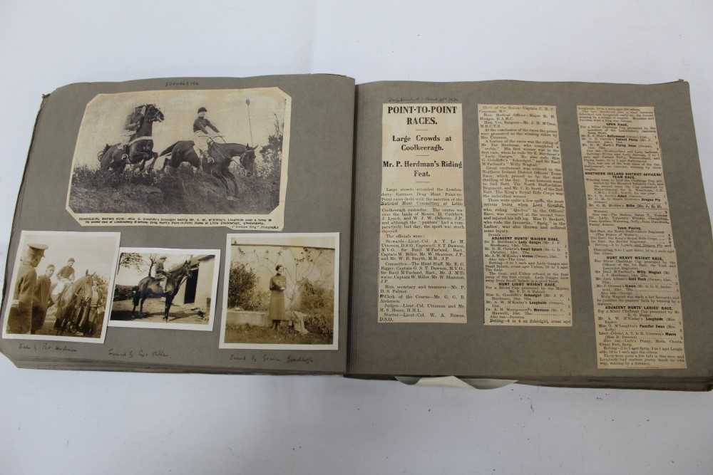 Lot 1206 - The Derby Drag Season 1933-34 (Londonderry) scrapbook containing photographs, cuttings with annotations.