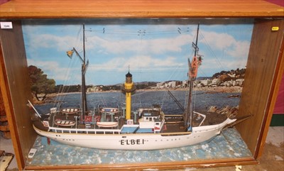 Lot 1948 - Large scratch built model of a ship named Elbei, in glass fronted display case, measuring approx 106 x 68cm