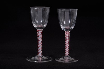 Lot 19 - Two 18th century wine glasses