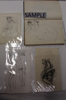 Lot 1152 - Two early sketchbooks by Glyn Morgan (1926-2015) featuring hints of Welsh mythology, landscapes and folklore together with some of the earliest sketches by Peter Collins (1923-2001)