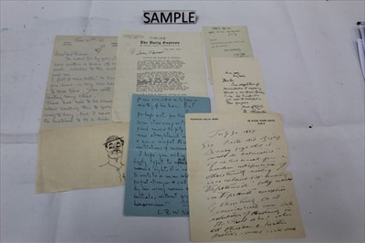 Lot 1038 - Artists autograph letters - including two page letter from C. R. W. Nevinson (answering the Editors posed 'quandary'), double sided letter by Jacob Epstein, Eric Gill note, Bernard Patridge, cartoo...