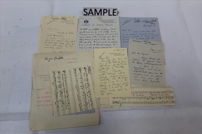 Lot 1046 - Autograph letters - musicians and composers, including Roger Quilter, Malcolm Sargeant, Montague Phillips, Sir Landon Ronald, others