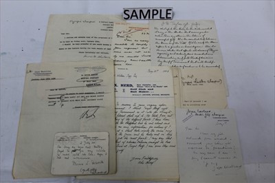 Lot 1047 - Autograph letters - famous golfers and athletes, including Harold Abrahams, J H Taylor, George Duncan, Alex Herd, Harry Vardon, Diana Fishwick, Lord Bughley, and others