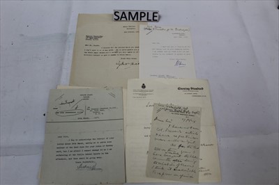 Lot 1048 - Autograph letters - Politicians and Statesmen, including Nancy Astor, Lord Cannock, Lord Berners, Lord Darling, Lord Nathan, Viscountess Cecil, Admiral Edwin Evans, Lord Lonsdale, Lord Horne, Lord...