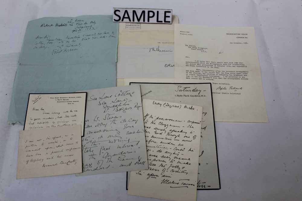 Lot 1049 - Autograph letters - Notables and Statesmen including Lord Halifax.