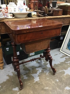 Lot 1009 - Miss 19th centurymahogany sewing table