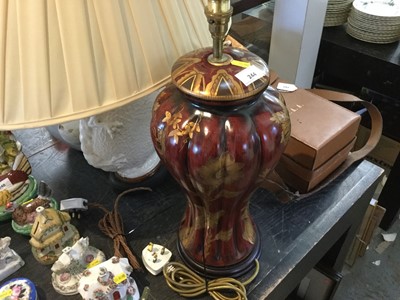 Lot 244 - Moore Brothers style white glazed pottery lamp and one other (2)