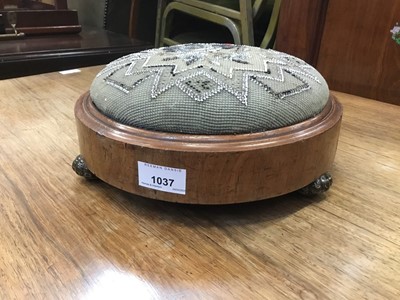 Lot 73 - Victorian beadwork circular footstool