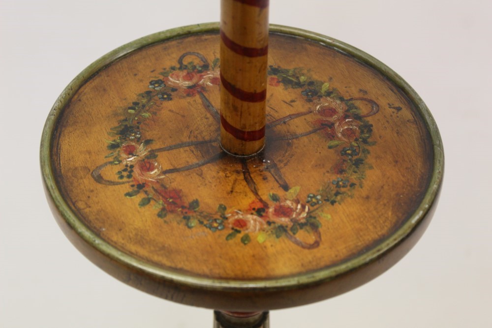 Lot 1211 - Regency polychrome painted satinwood