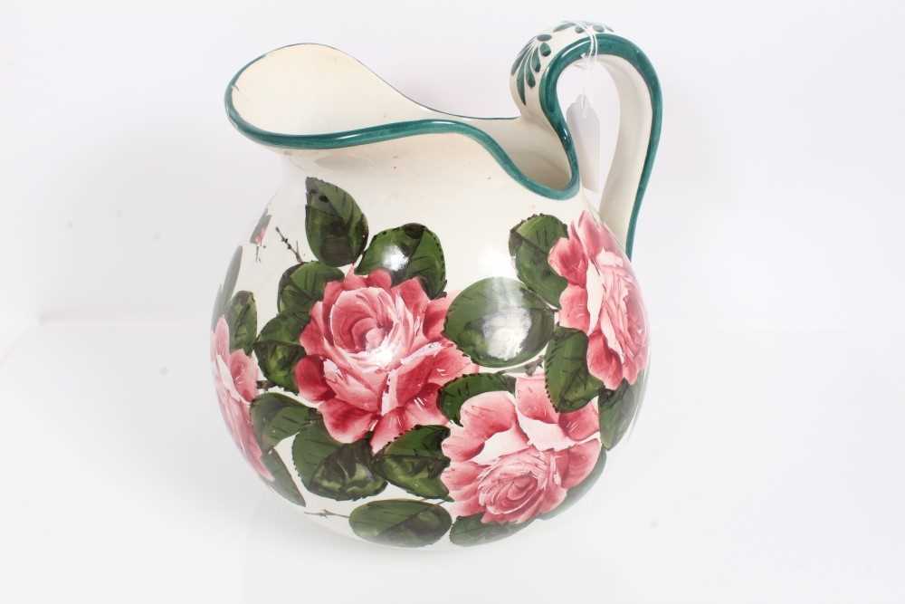 Lot 999 - Wemyss pottery jug or ewer, decorated with the cabbage rose pattern, impressed mark to base, 24cm height