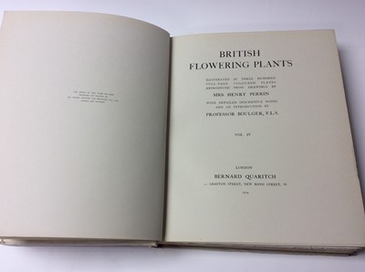 Lot 1014 - Boulger and Perrin - British Flowering, 4. Vols, limited edition number 142 of 1000, dedicated to her Royal Highness the Princess Louise Duchess of Argyll, 300 full page colour plates by Mrs Henry...