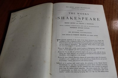 Lot 1293 - The Works of William Shakespeare, edited by Henry Irving and Frank A. Marshall, published Blackie & Son, London, vols. 1-8, together with works of Joseph Conrad, 20 volumes, also The Jungle Book, T...