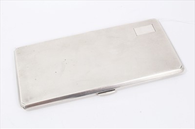 Lot 184 - Silver cigarette case with engine turned decoration