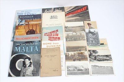 Lot 706 - Group of First World War postcards, together with Second World War ephemera to include booklets about campaigns