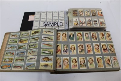 Lot 1218 - Cigarette cards and trade cards selection in two boxes including Players, Wills, Carrera etc.
