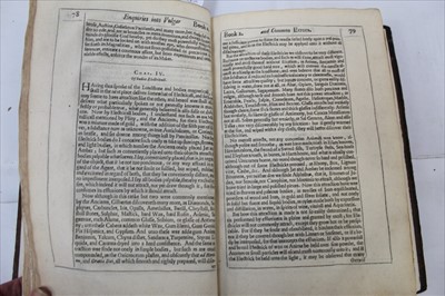 Lot 1328 - Thomas Browne - Pseudodoxia Epidemica, published London 1646, 1st edition early leaves have reinforced edges, full calf - new spine, new label