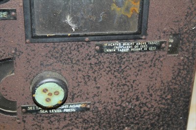 Lot 707 - Second World War RAF Bombsight MK XIV A computer , serial no. 1009/44 together with a pair of car blackout headlight covers (3)