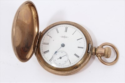 Lot 190 - Group gold plated pocket watches, cases and vintage wristwatches