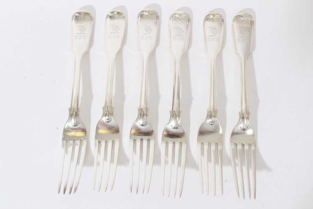 Lot 236 - Set of Six Victorian fiddle and thread pattern forks