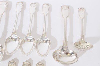 Lot 237 - Suite of Silver plated Fiddle Shell and thread pattern cutlery by Mappin Bros.