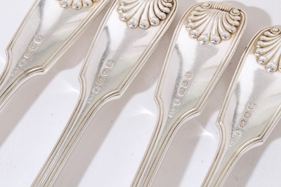Lot 237 - Suite of Silver plated Fiddle Shell and thread pattern cutlery by Mappin Bros.