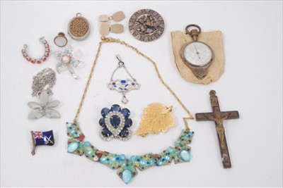 Lot 255 - Weiss paste set pendant, Charles Horner silver pendant, costume jewellery and bijouterie