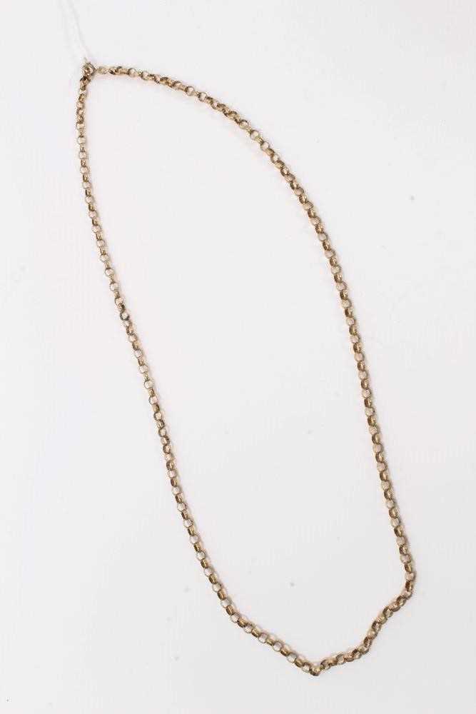 Lot 210 - 9ct gold belcher chain, 68.5cm long