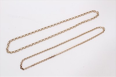 Lot 211 - Two 9ct gold belcher chains