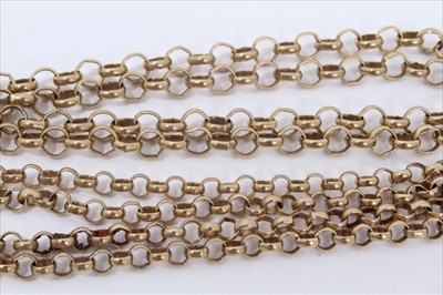 Lot 211 - Two 9ct gold belcher chains