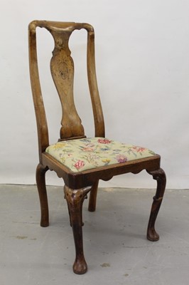 Lot 1260 - Rare early 18th century Dutch walnut and marquetry inlaid side chair