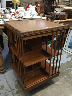 Lot 1013 - Early 20th century mahogany revolving bookcase