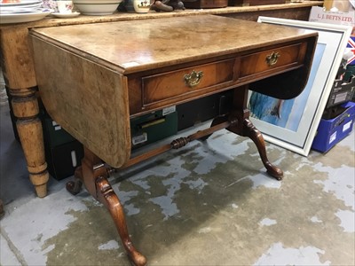 Lot 1012 - 1920s burr walnut sofa table