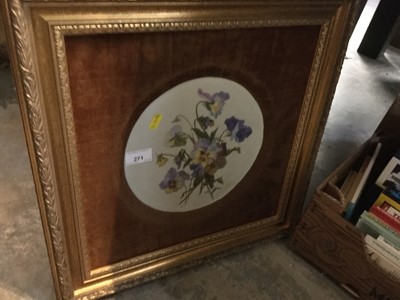Lot 271 - Pair of Victorian painted porcelain floral plaques