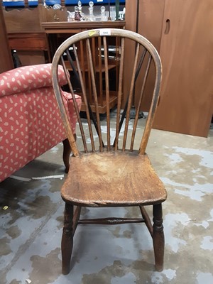 Lot 1060 - 19th century childs beech and elm  comb  back Windsor chair