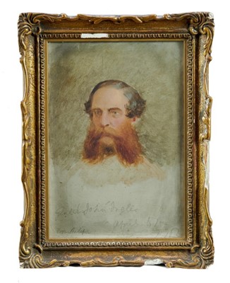 Lot 1133 - Indian Mutiny Interest - oil on panel portrait sketch of Major General Sir John Inglis