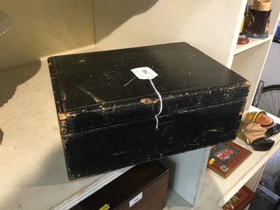 Lot 192 - Victorian black leather jewellery box