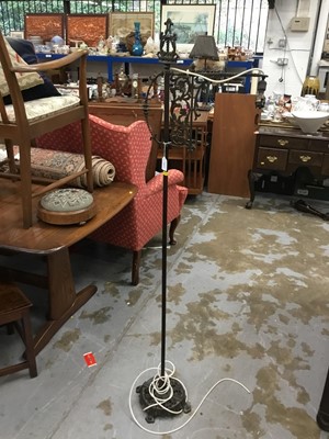 Lot 1031 - Early 20th century metal standard lamp