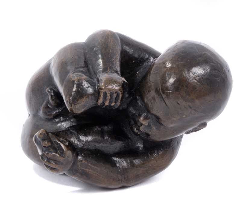 Lot 721 - Alan Biggs (Contemporary) modern bronze figure of an infant