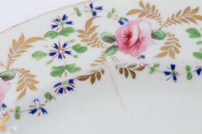 Lot 93 - Two early 19th century Crown Derby dishes, both finely painted with floral patterns, marks underneath, 24.5cm diameter